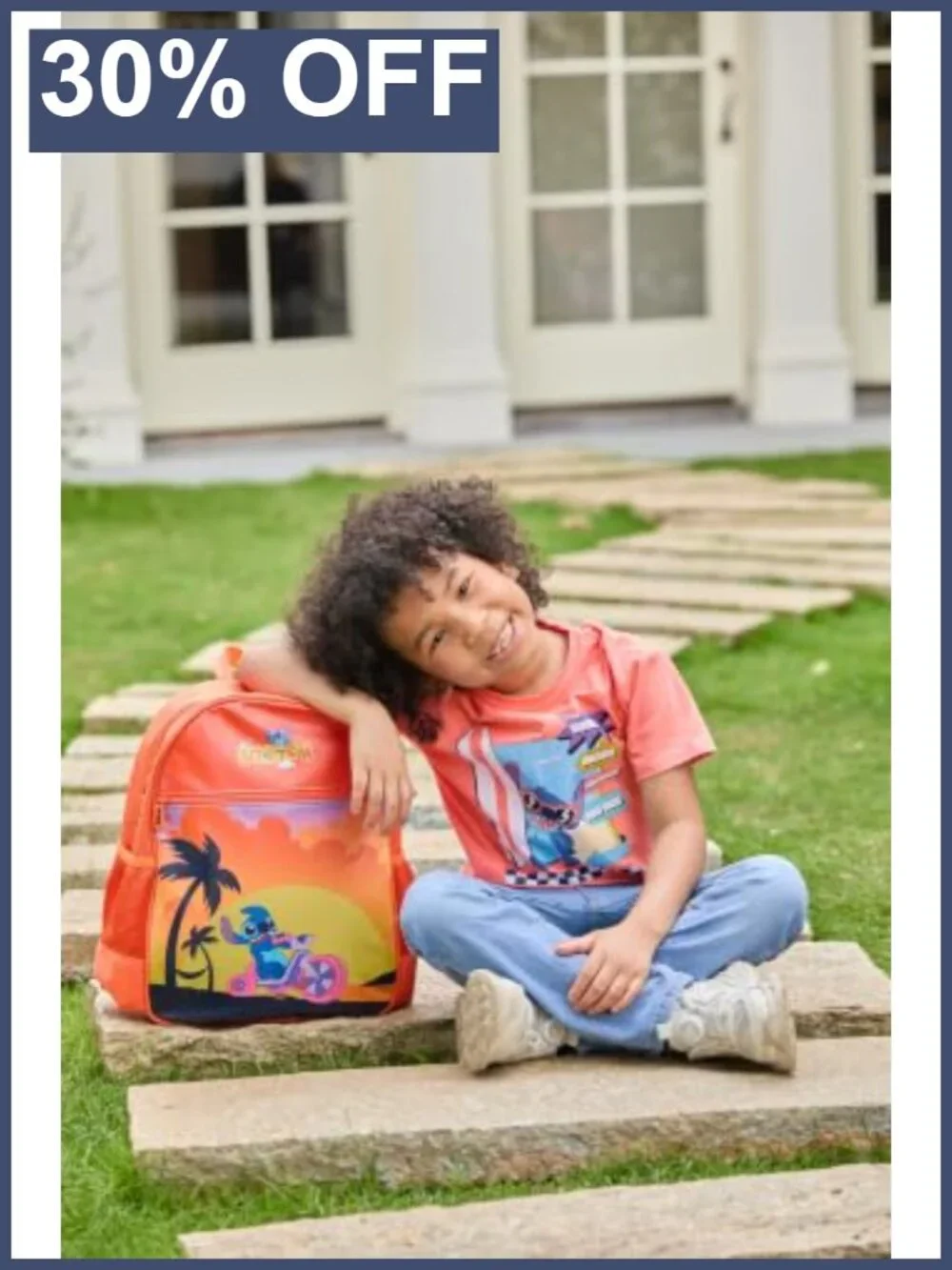 Kids Disney Stitch Backpack 12L Lightweight School Daypack with Chest Buckle